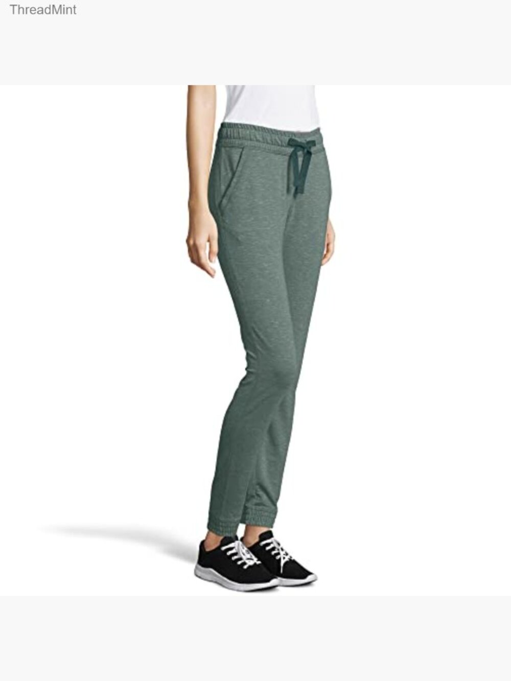 Tri-blend French Terry Jogger with Pockets, Mid Rise, Cuffed, Drawstring - Picture 3 of 4